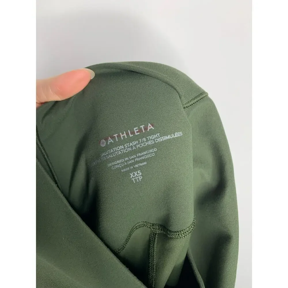 Athleta Salutation Stash High Rise 7/8 Legging in Aspen Olive - Picture 8 of 8